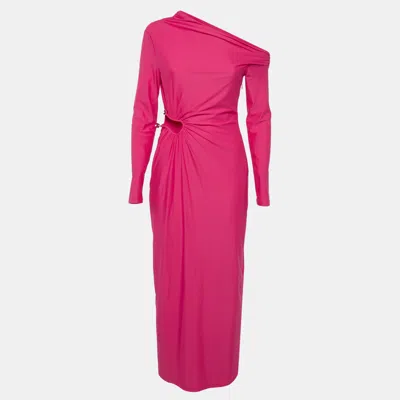 Pre-owned Self-portrait Pink Jersey Cut Out Maxi Dress M