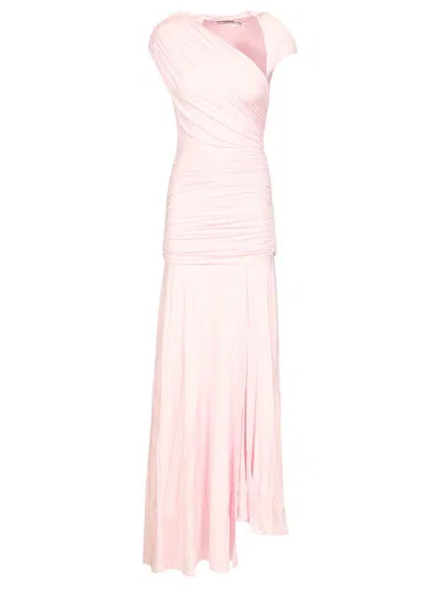 Self-portrait Pink Jersey Draped Maxi Dress Dresses Rose