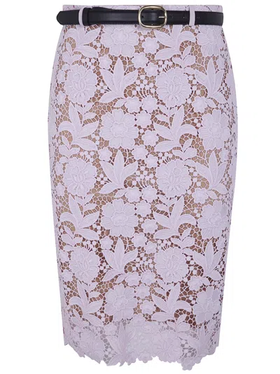 Self-portrait Pink Lace Midi Skirt