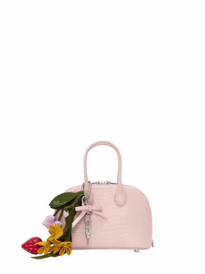 Self-portrait Pink Mini Bag With Shoulder Strap And Charms