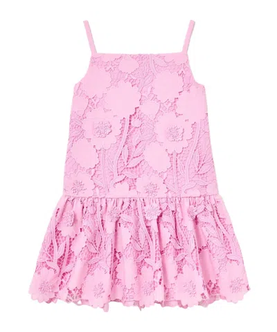 Self-portrait Pink Sleeveless Flower Lace Dress