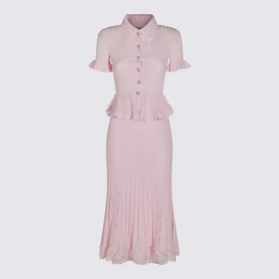 Self-portrait Pink Stretch Longuette Dress
