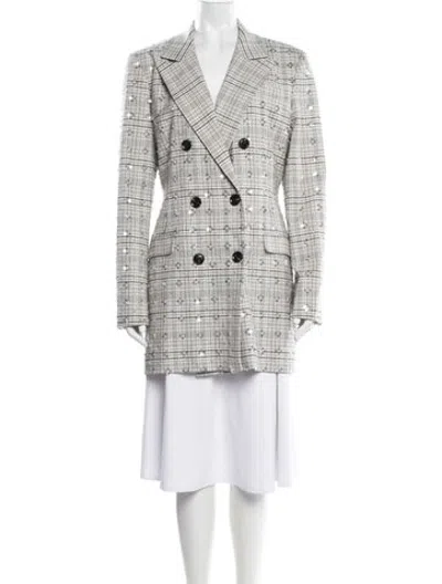 Pre-owned Self-portrait Plaid Print Blazer In Multicolor