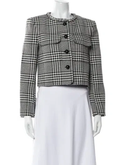 Pre-owned Self-portrait Plaid Print Evening Jacket In Multi