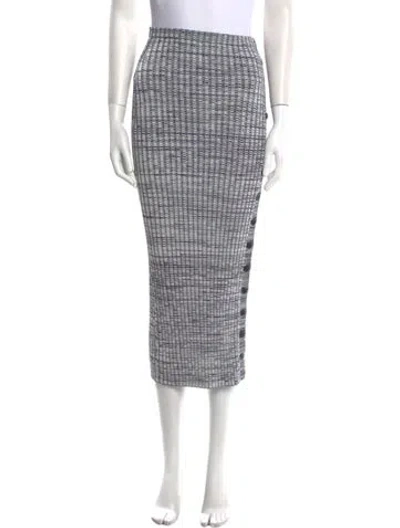Pre-owned Self-portrait Plaid Print Midi Length Skirt In Blue