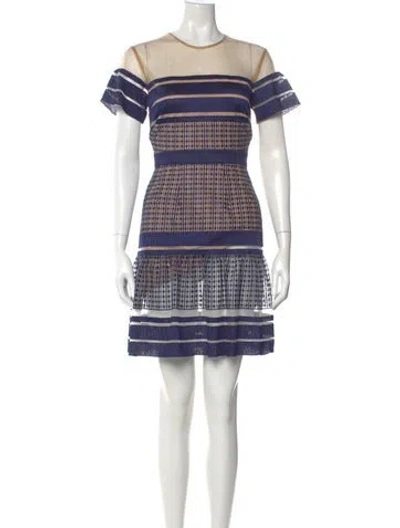 Pre-owned Self-portrait Plaid Print Mini Dress