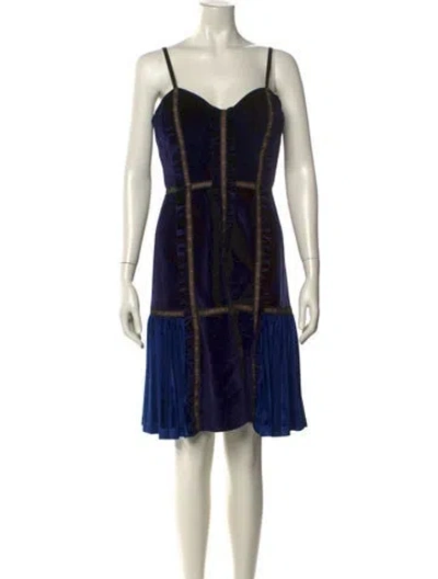 Pre-owned Self-portrait Plaid Print Mini Dress In Multi