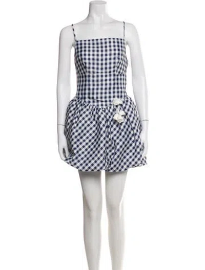 Pre-owned Self-portrait Plaid Print Mini Dress W/ Tags