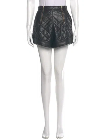 Pre-owned Self-portrait Plaid Print Mini Shorts In Black