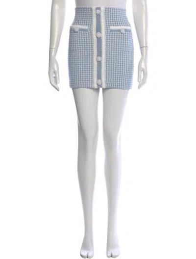 Pre-owned Self-portrait Plaid Print Mini Skirt In Black