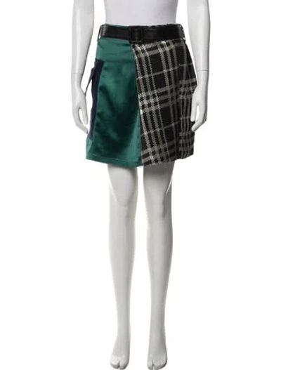 Pre-owned Self-portrait Plaid Print Mini Skirt In Black