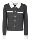 Self-portrait Self Portrait Cardigan With Contrasting Collar In Black