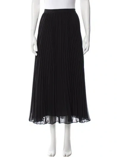 Pre-owned Self-portrait Pleated Accents Midi Length Skirt In Black