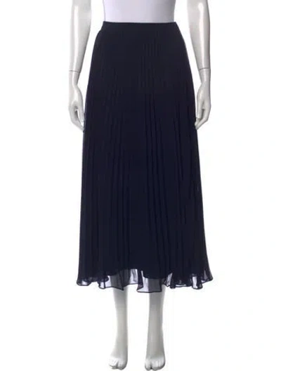 Pre-owned Self-portrait Pleated Accents Midi Length Skirt In Blue