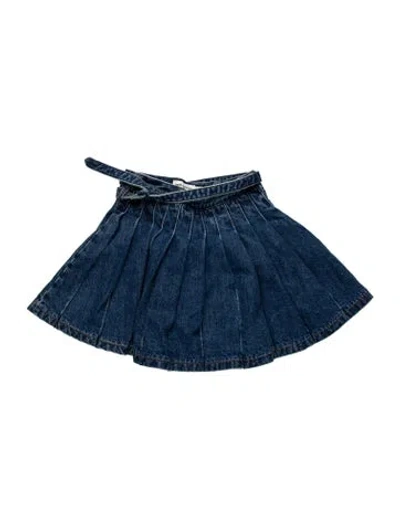 Pre-owned Self-portrait Pleated Accents Mini Skirt In Blue