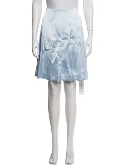 Pre-owned Self-portrait Pleated Accents Mini Skirt In Blue