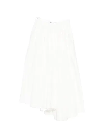 Self-portrait Pleated Asymmetrical Skirt In White