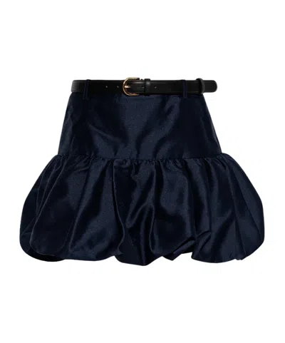 Self-portrait Pleated Shorts In Blue