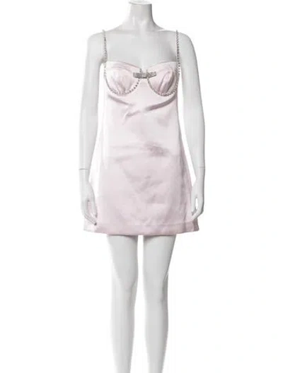 Pre-owned Self-portrait Plunge Neckline Mini Dress In Pink