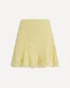 Self-portrait Pointelle Knit Mini Skirt In Yellow