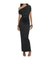 Self-portrait Polka-dot Asymmetric Maxi Dress In Multi