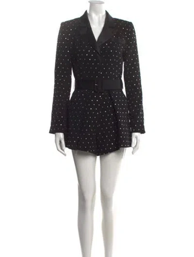 Pre-owned Self-portrait Polka Dot Print Jumpsuit In Black