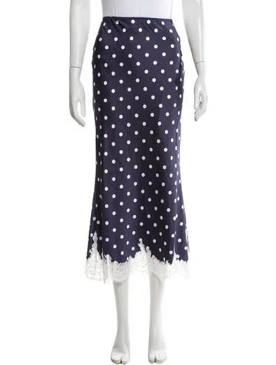 Pre-owned Self-portrait Polka Dot Print Midi Length Skirt W/ Tags In Purple