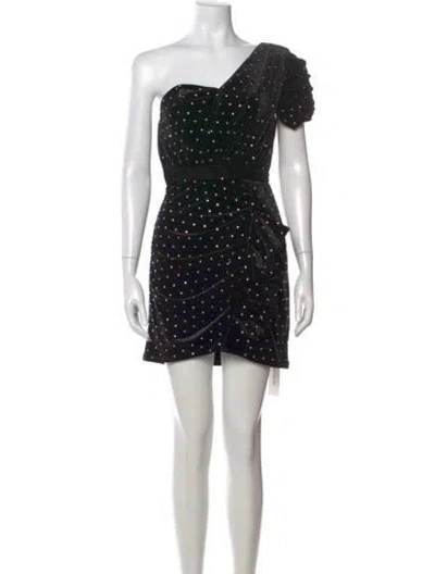 Pre-owned Self-portrait Polka Dot Print Mini Dress In Blue