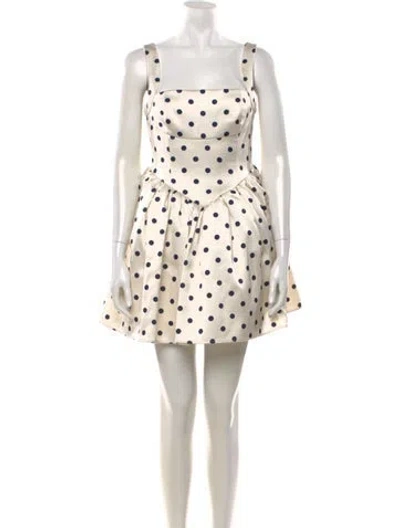 Pre-owned Self-portrait Polka Dot Print Mini Dress In Neutrals