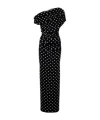 Self-portrait Polka-dot Asymmetric Maxi Dress In Animal Print