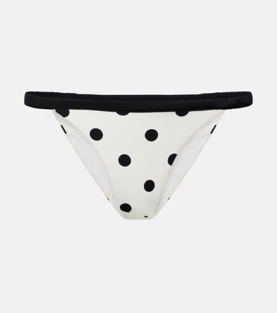 Self-portrait Polka-dot Bikini Bottoms In White