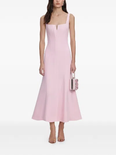 Self-portrait Polyester Crepe Midi Dress In Pink