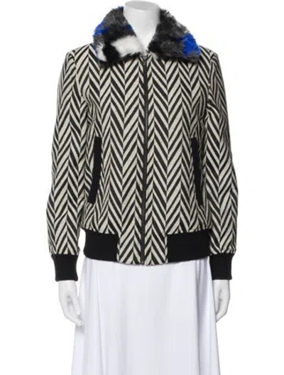 Pre-owned Self-portrait Printed Jacket In Black