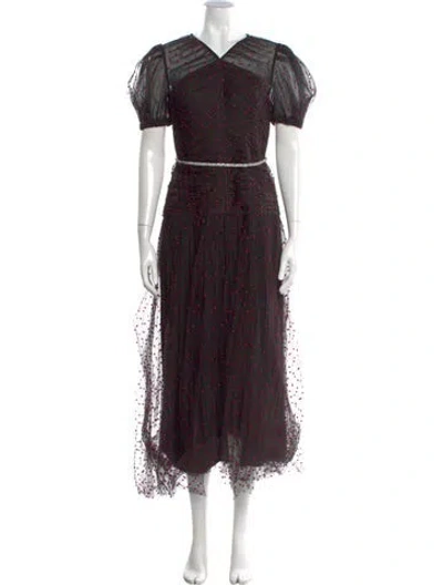 Pre-owned Self-portrait Printed Knee-length Dress In Purple