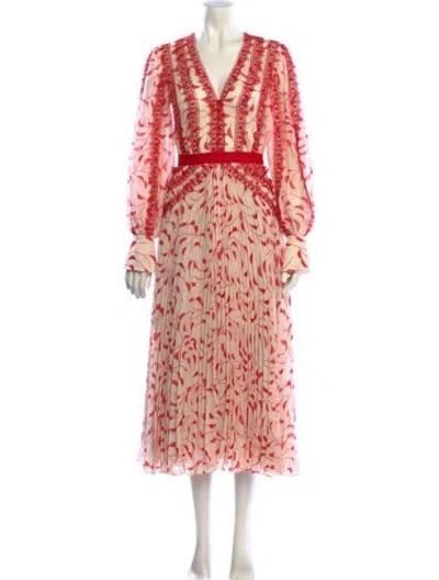 Pre-owned Self-portrait Printed Long Dress
