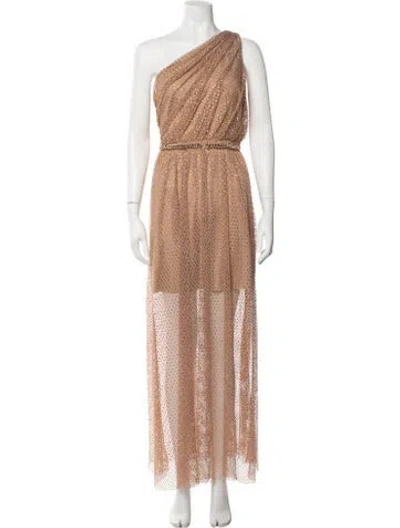 Pre-owned Self-portrait Printed Long Dress In Neutral