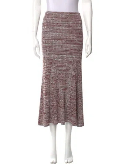 Pre-owned Self-portrait Printed Midi Length Skirt W/ Tags In Gray