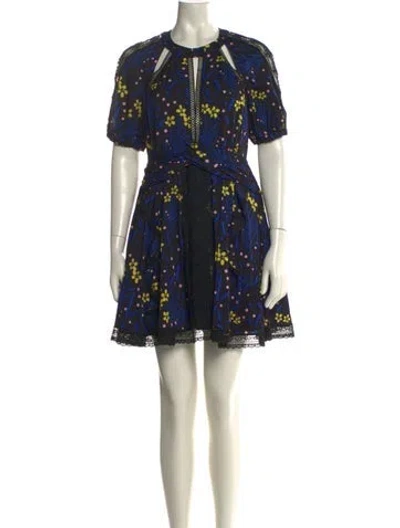 Pre-owned Self-portrait Printed Mini Dress In Multi