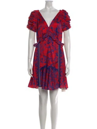 Pre-owned Self-portrait Printed Mini Dress In Multi