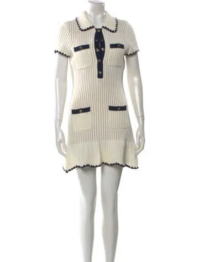 Pre-owned Self-portrait Printed Mini Dress In Neutral