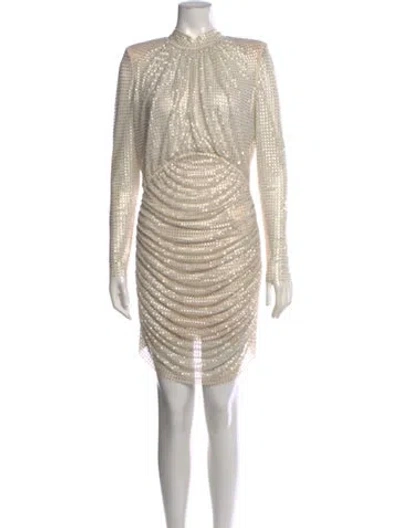 Pre-owned Self-portrait Printed Mini Dress In Neutrals