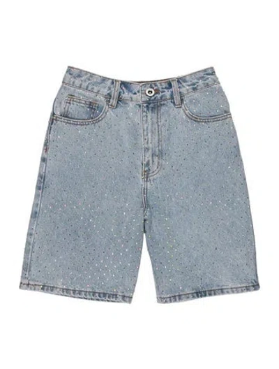 Pre-owned Self-portrait Printed Mini Shorts In Blue