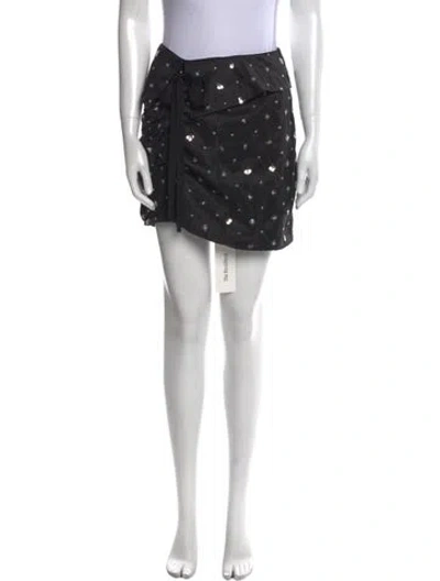 Pre-owned Self-portrait Printed Mini Skirt In Black