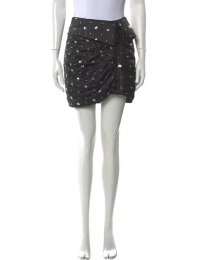 Pre-owned Self-portrait Printed Mini Skirt In Black