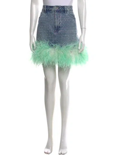 Pre-owned Self-portrait Printed Mini Skirt In Green