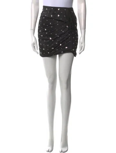 Pre-owned Self-portrait Printed Mini Skirt W/ Tags In Black