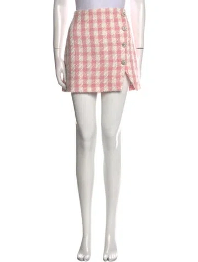 Pre-owned Self-portrait Printed Mini Skirt W/ Tags In Pink