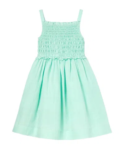 Self-portrait Ramie Dress In Green