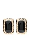 Self-portrait Rectangular-shape Earrings In Brown
