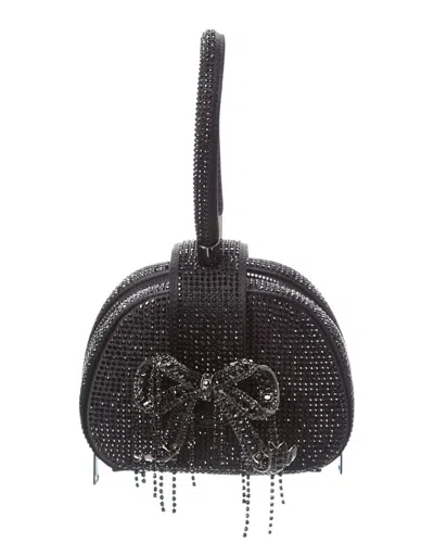 Self-portrait Rhinestone Top Handle Micro Bag In Black
